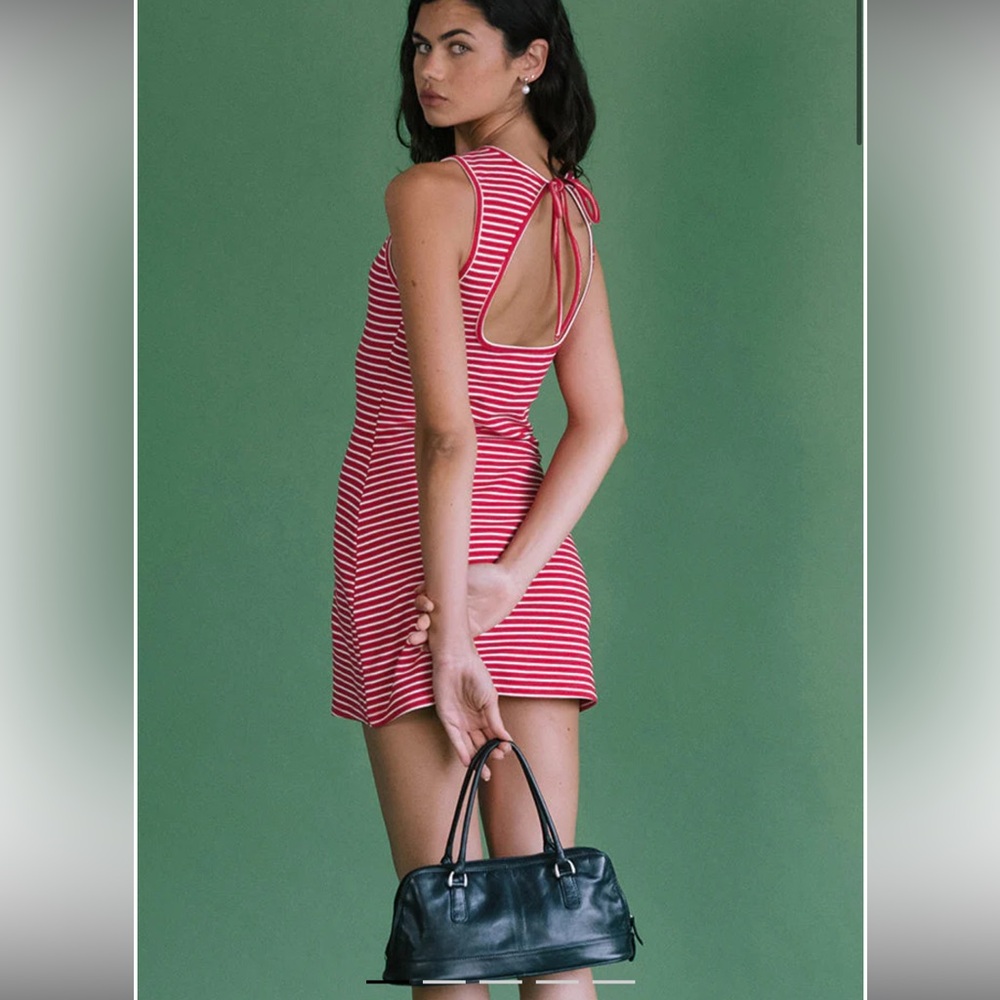 Motel Red and White Striped Dress